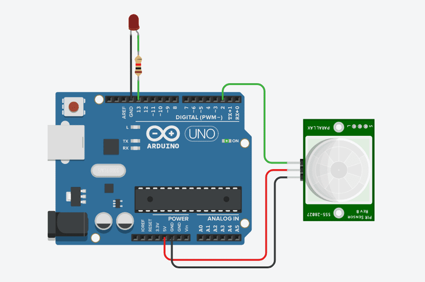 pir motion sensor circuit diagram using arduino uno
